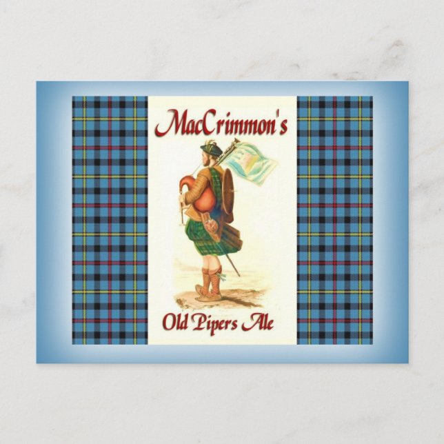 Carte Postale La bière du vieux joueur de cornemuse MacCrimmon (Devant)