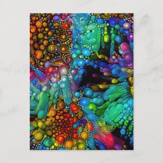Carte Postale La bulle psychédélique éclate les marguerites Abst (Devant)