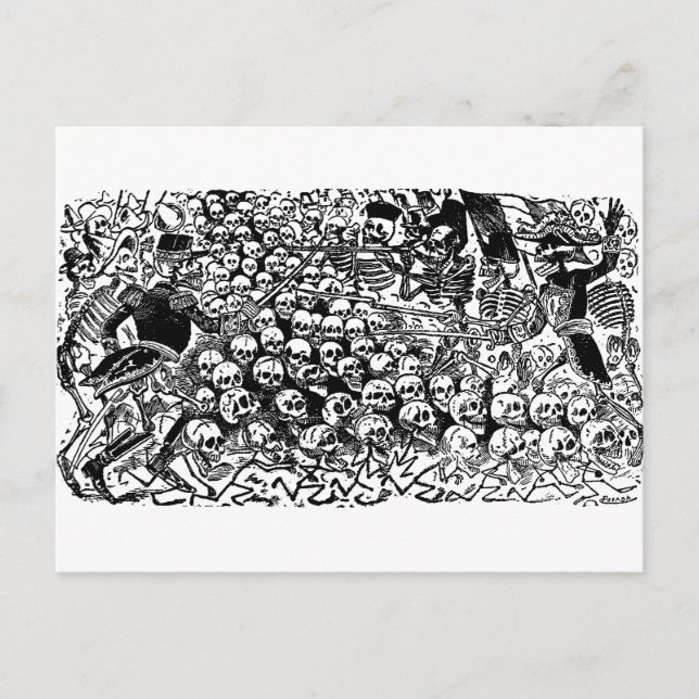Carte Postale La Calavera Revuelta par José Guadalupe Posada (Devant)