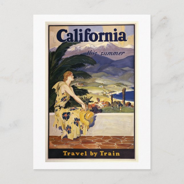 Carte Postale La Californie cet été. Voyage en train (Devant)