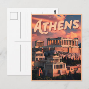 Carte Postale La capitale vintage d'Athènes de Grèce cadeaux
