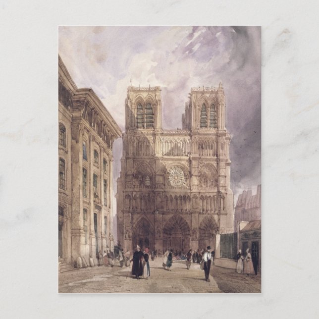 Carte Postale La cathédrale de Notre Dame, Paris, 1836 (Devant)