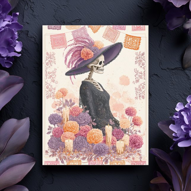 Carte Postale La Catrina Dame squelette Jour des morts (Créateur téléchargé)