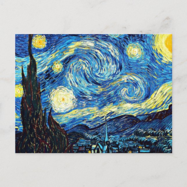 Carte Postale La célèbre peinture de Van Gogh, Nuit étoilée (Devant)