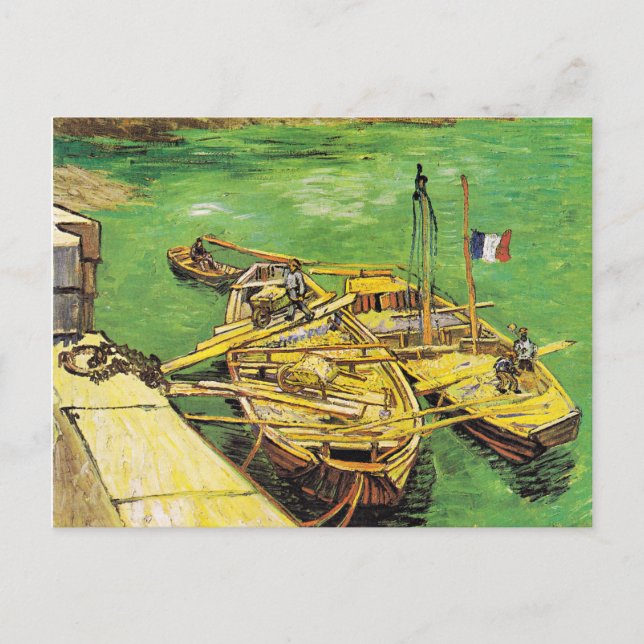 Carte Postale La célèbre peinture de Van Gogh, Rhone Boats, 1888 (Devant)
