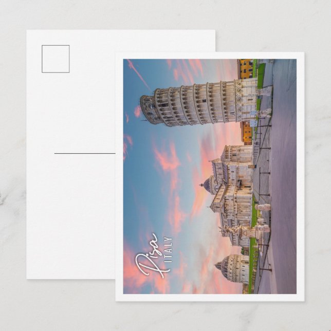 Carte Postale La célèbre tour penchée de Pise Italie (Devant / Derrière)