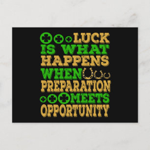Carte Postale La Chance Est Ce Qui Se Passe Quand La Préparation