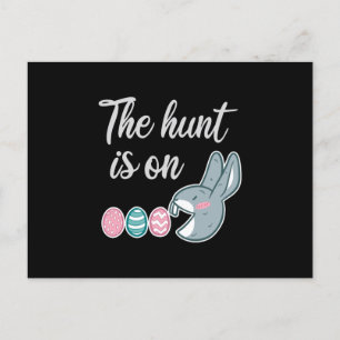 Carte Postale La chasse est sur la chasse aux oeufs de lapin de 