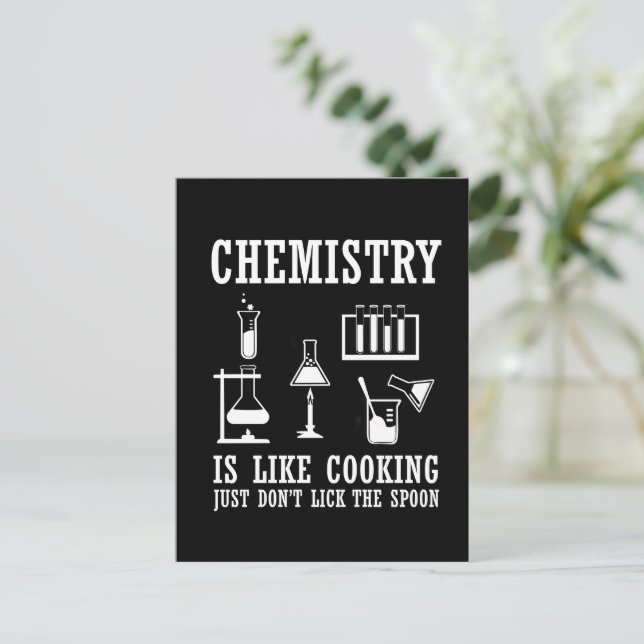 Carte Postale la chimie est comme la cuisine drôle chémotiste ci (Debout devant)
