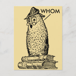 Carte Postale La Chouette De Grammaire Dit Qui