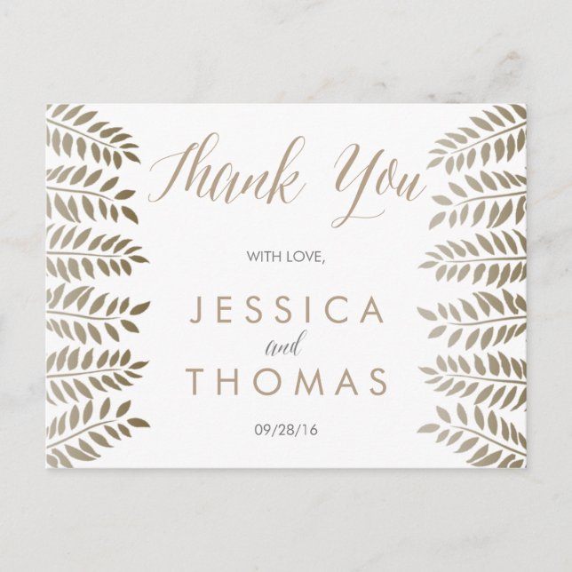 Carte Postale La collection de Mariages Monochrome Fern Woodland (Devant)