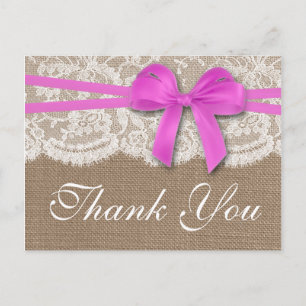 Carte Postale La collection de Mariages Rustic Pink Bow