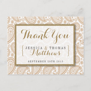 Carte Postale La collection Mariage moderne de Paisley - Brown