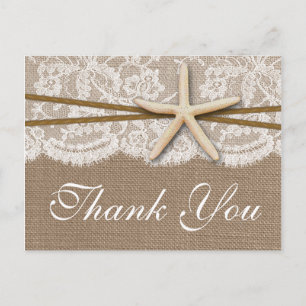 Carte Postale La collection rustique de mariage Starfish Beach