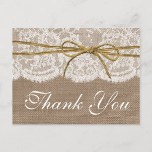 Carte Postale La collection Rustique de Mariages de Bow Twine