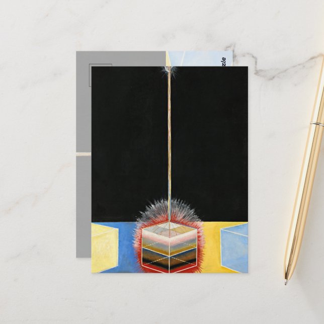 Carte Postale La colombe, 1915 par Hilma af Klint (Devant/Arrière en situation)