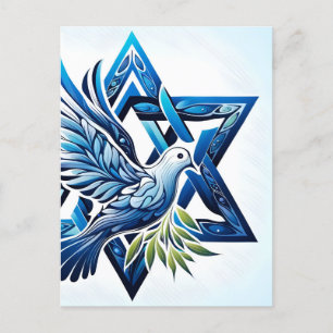 Carte Postale La colombe bleue et l'étoile de David Peace