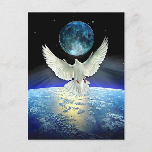 Carte Postale La colombe de la paix sur la planète Terre (Devant)