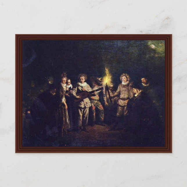 Carte Postale La comédie italienne (L'Amour Au Théâtre Italien) (Devant)