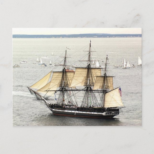Carte Postale La Constitution des navires américains lors d'une  (Devant)