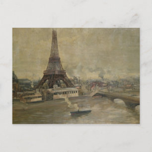Carte Postale La construction de la Tour Eiffel