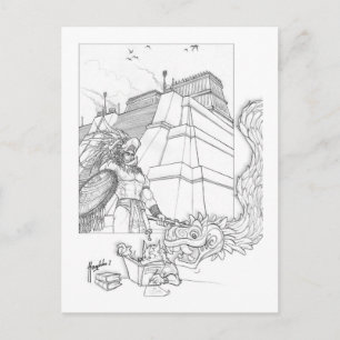Carte Postale La construction des Aztèques