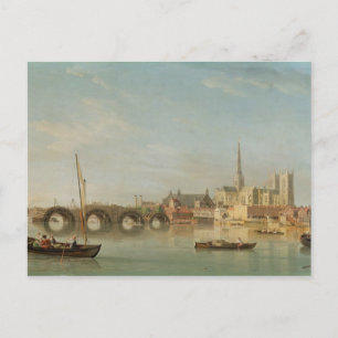 Carte Postale La construction du pont de Westminster avec une vu