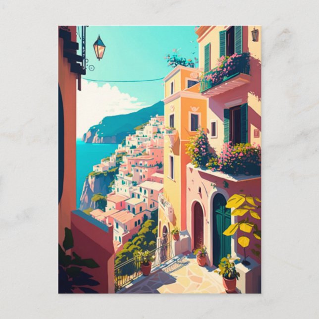 Carte Postale La côte amalfitaine en italie (Devant)