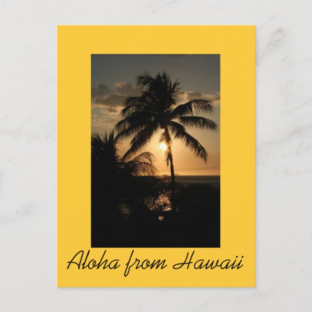 Carte Postale La côte hawaïenne au coucher du soleil (Devant)