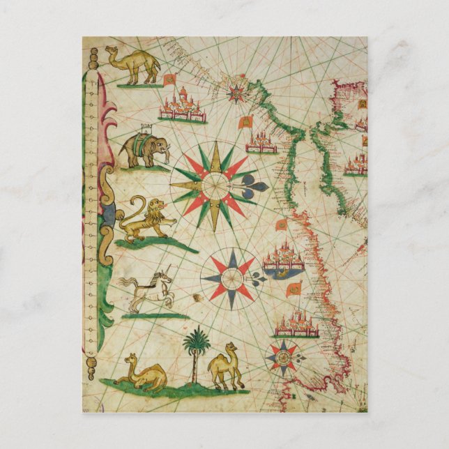 Carte Postale La côte nord-africaine, d'un atlas nautique (Devant)