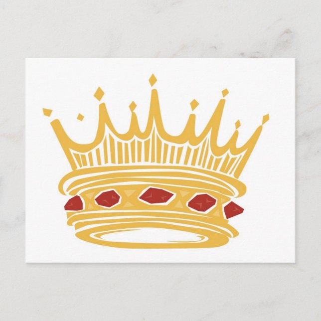 Carte Postale La Couronne d'un roi d'or aux bijoux (Devant)