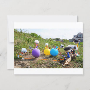 Carte Postale La course de Skippiebal de Fubby sur les ballons.