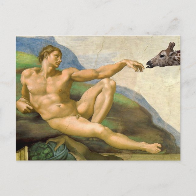 Carte Postale La Création D'Adam Parody (Devant)