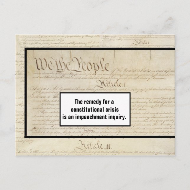 Carte Postale La crise constitutionnelle entrave la constitution (Devant)