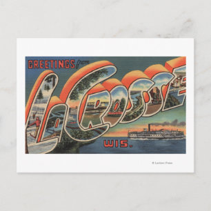 Carte Postale La Crosse, Wisconsin - Scènes de grandes lettres