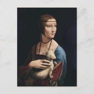 Carte Postale La Dame à l'hermine de Léonard de Vinci