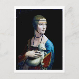 Carte Postale La Dame avec une mine, Léonard de Vinci