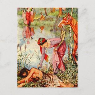 Carte Postale La Dame de la Fontaine