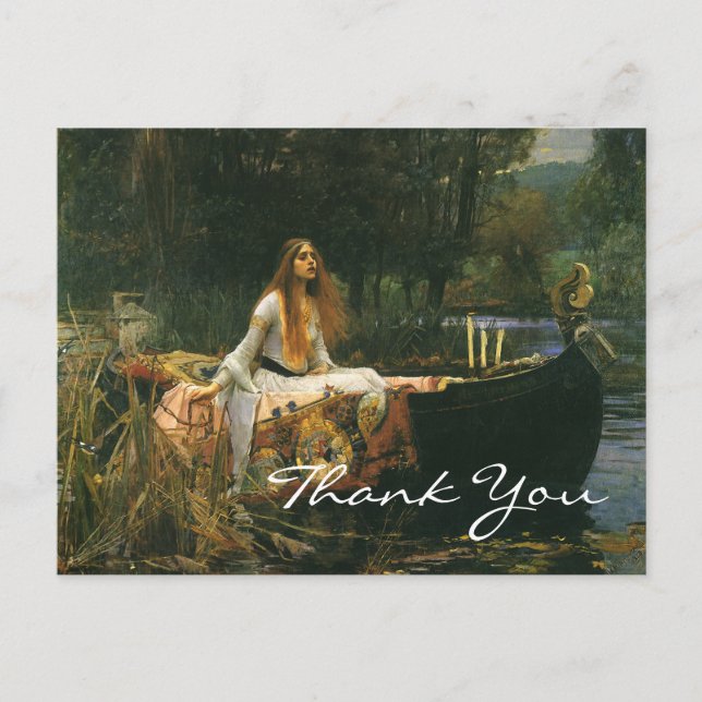 Carte Postale La Dame de Shalott de Waterhouse (Devant)