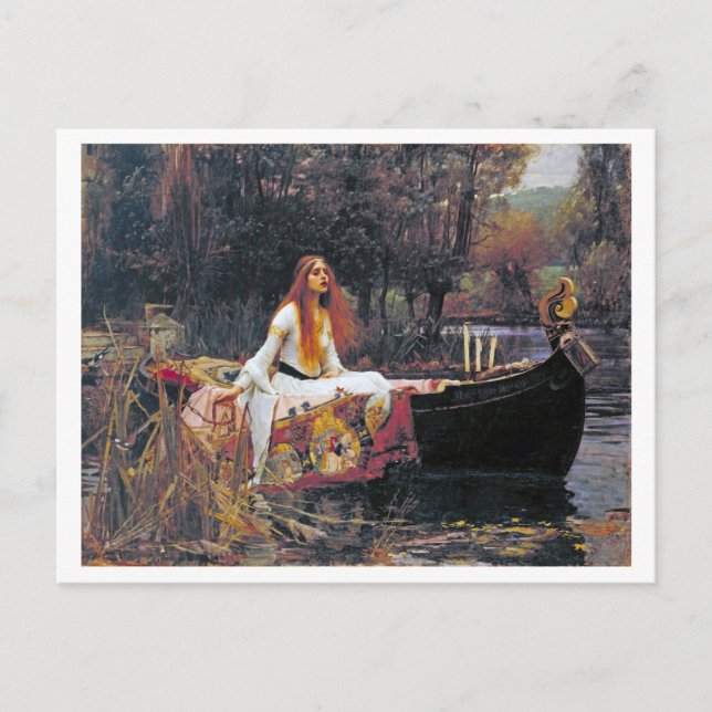 Carte Postale La Dame de Shalott, John William Waterhouse (Devant)