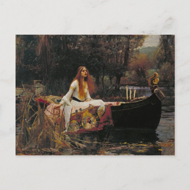 Carte Postale La Dame de Shalott, John William Waterhouse (Devant)