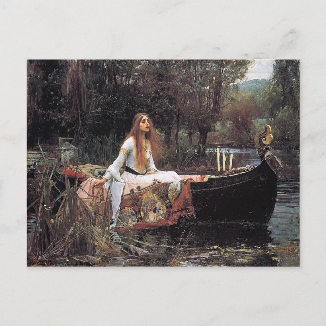 Carte Postale La Dame de Shalott par John W. Waterhouse (Devant)