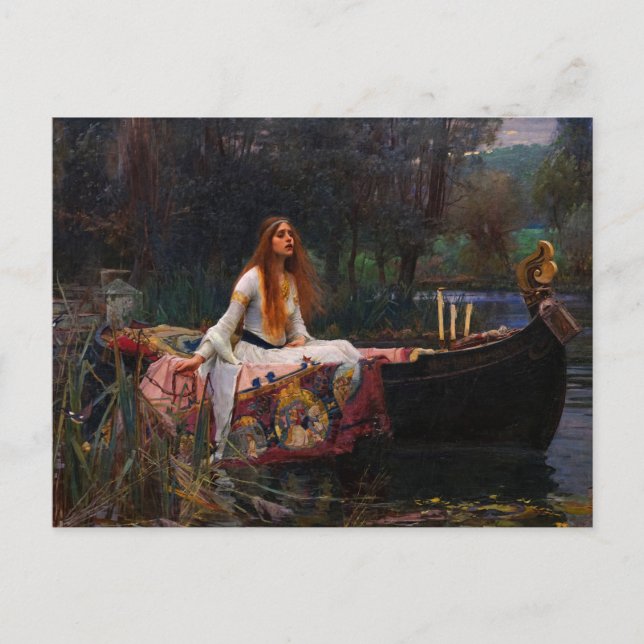 Carte Postale La Dame de Shalott par John William Waterhouse (Devant)