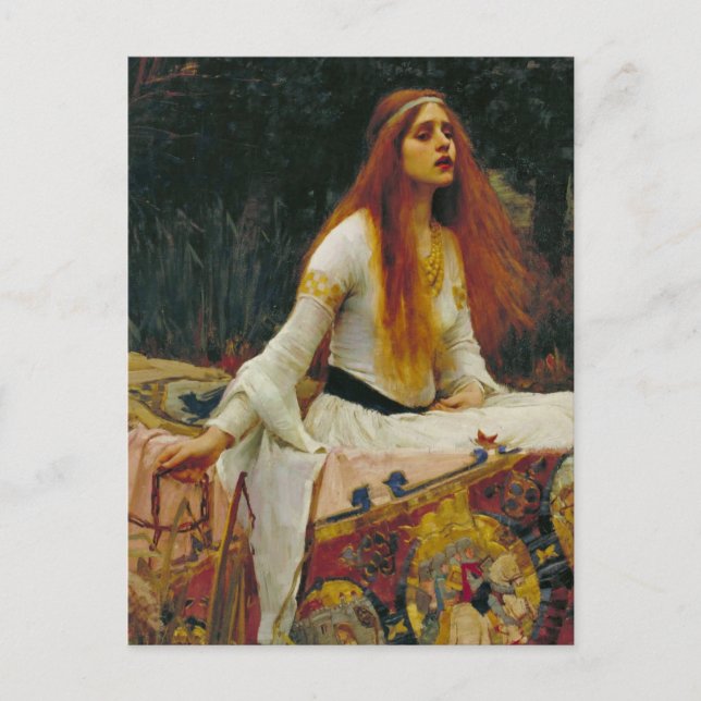 Carte Postale La Dame de Shalott sur l'eau (Devant)