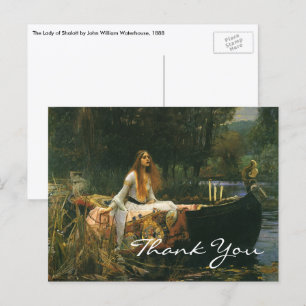 Carte Postale La Dame de Shalott sur un bateau par John William 