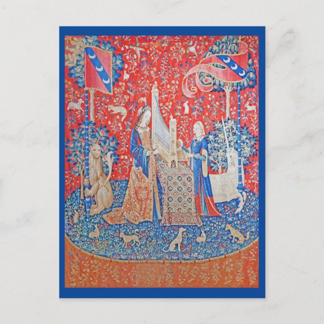 Carte Postale La Dame et la licorne / Audition (Devant)