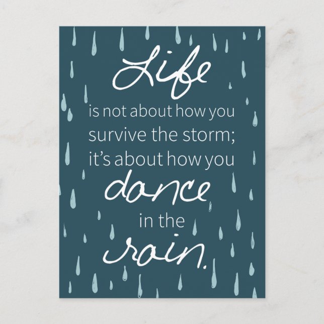 Carte Postale La danse de l'affirmation dans la pluie Citations  (Devant)
