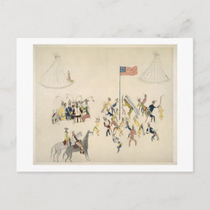 Carte Postale La danse de Shoshone n'a participé que par des hom