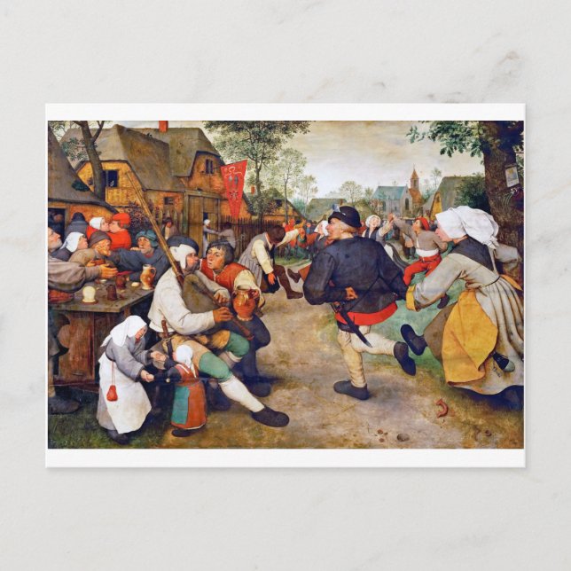 Carte Postale La Danse Paysanne, Pieter Bruegel (Devant)