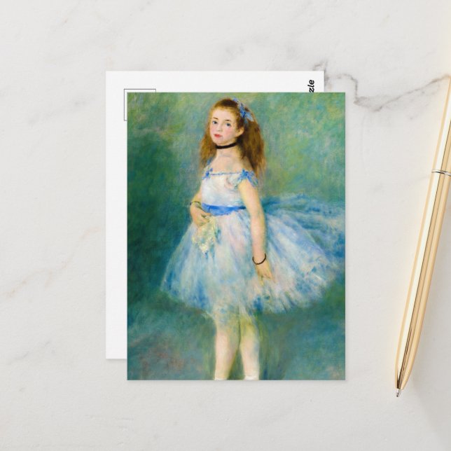 Carte Postale La danseuse de Pierre-Auguste Renoir (Devant/Arrière en situation)